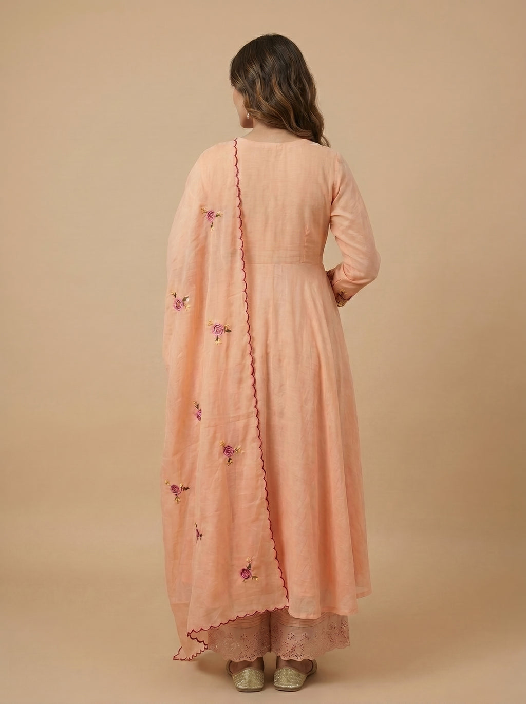 ROSES AND PEACHES MATERNITY ANARKALI SET