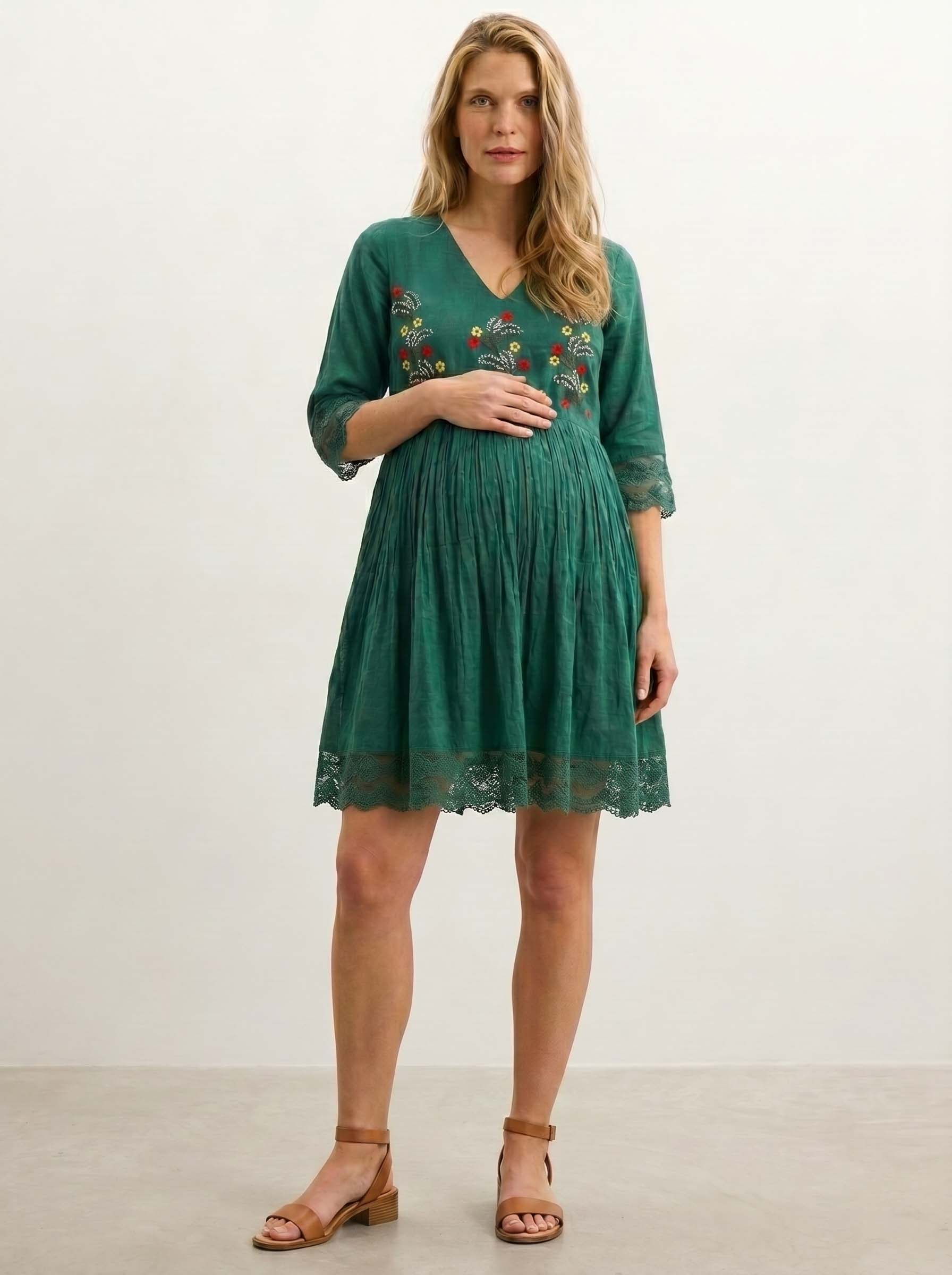 The jade flower tiered dress
