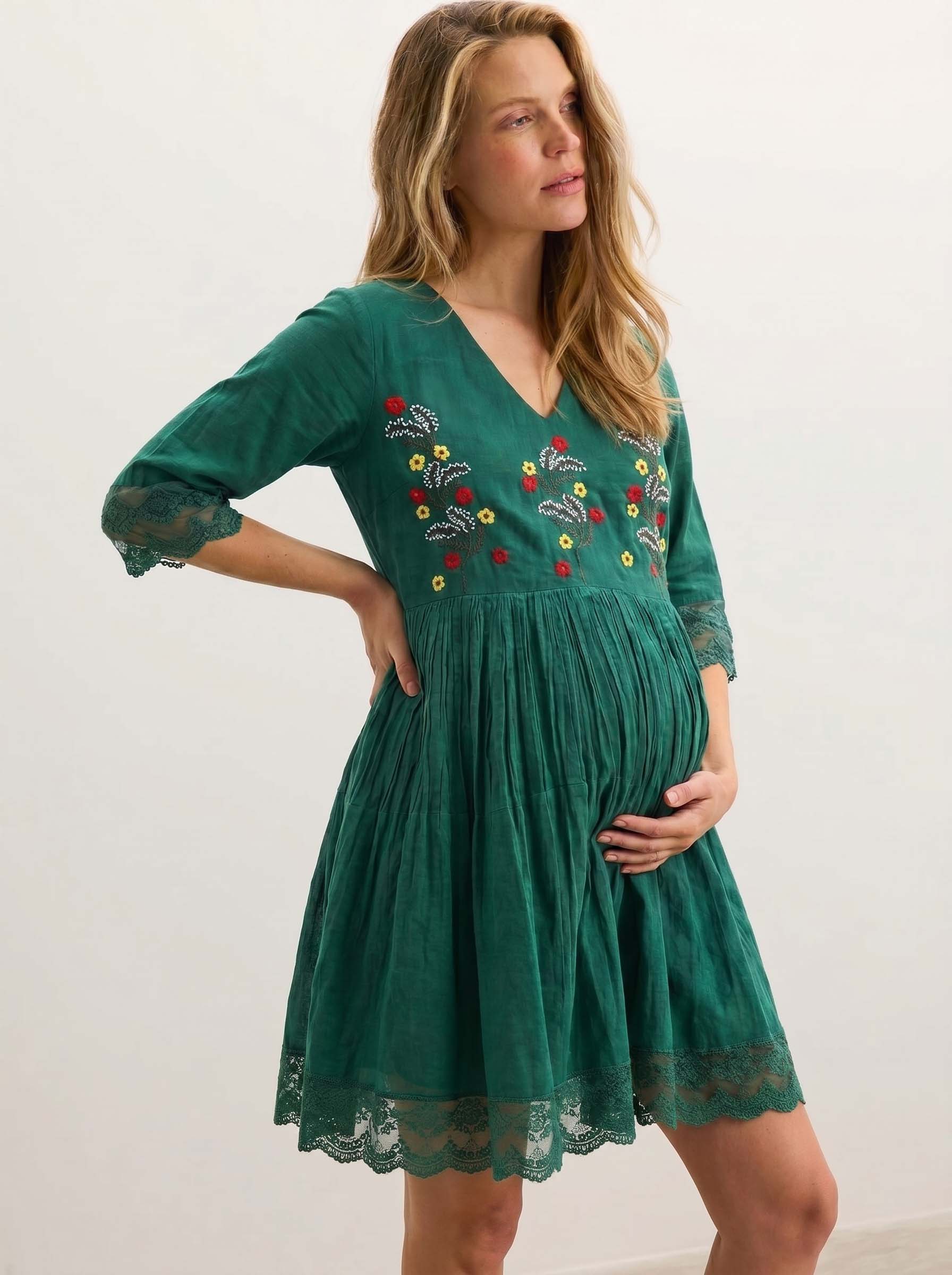 The jade flower tiered dress