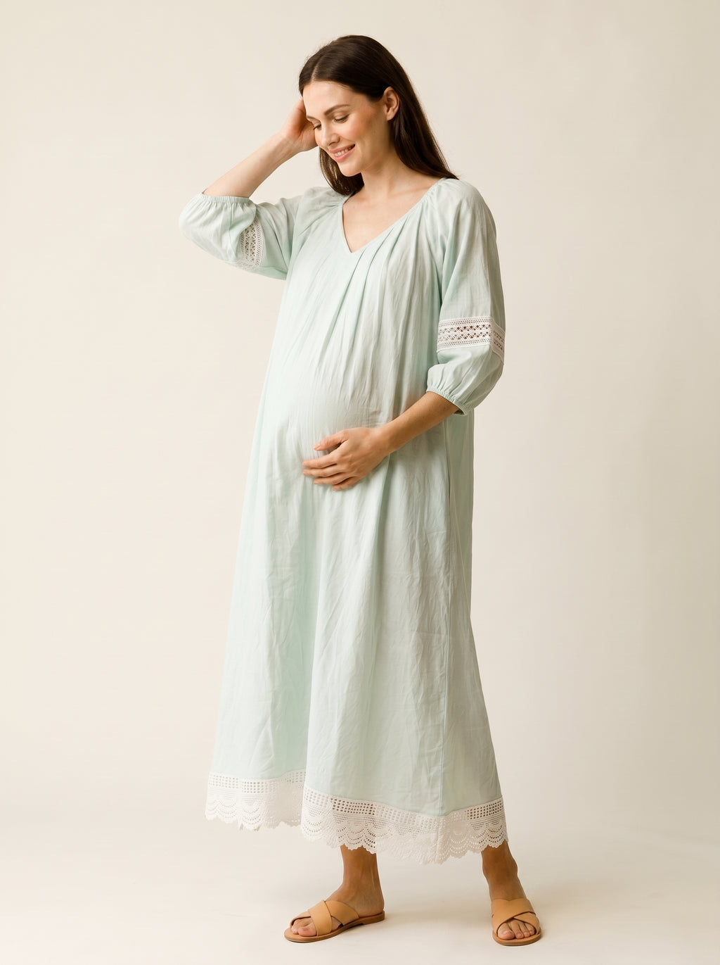 ICE BLUE MATERNITY LOUNGE DRESS