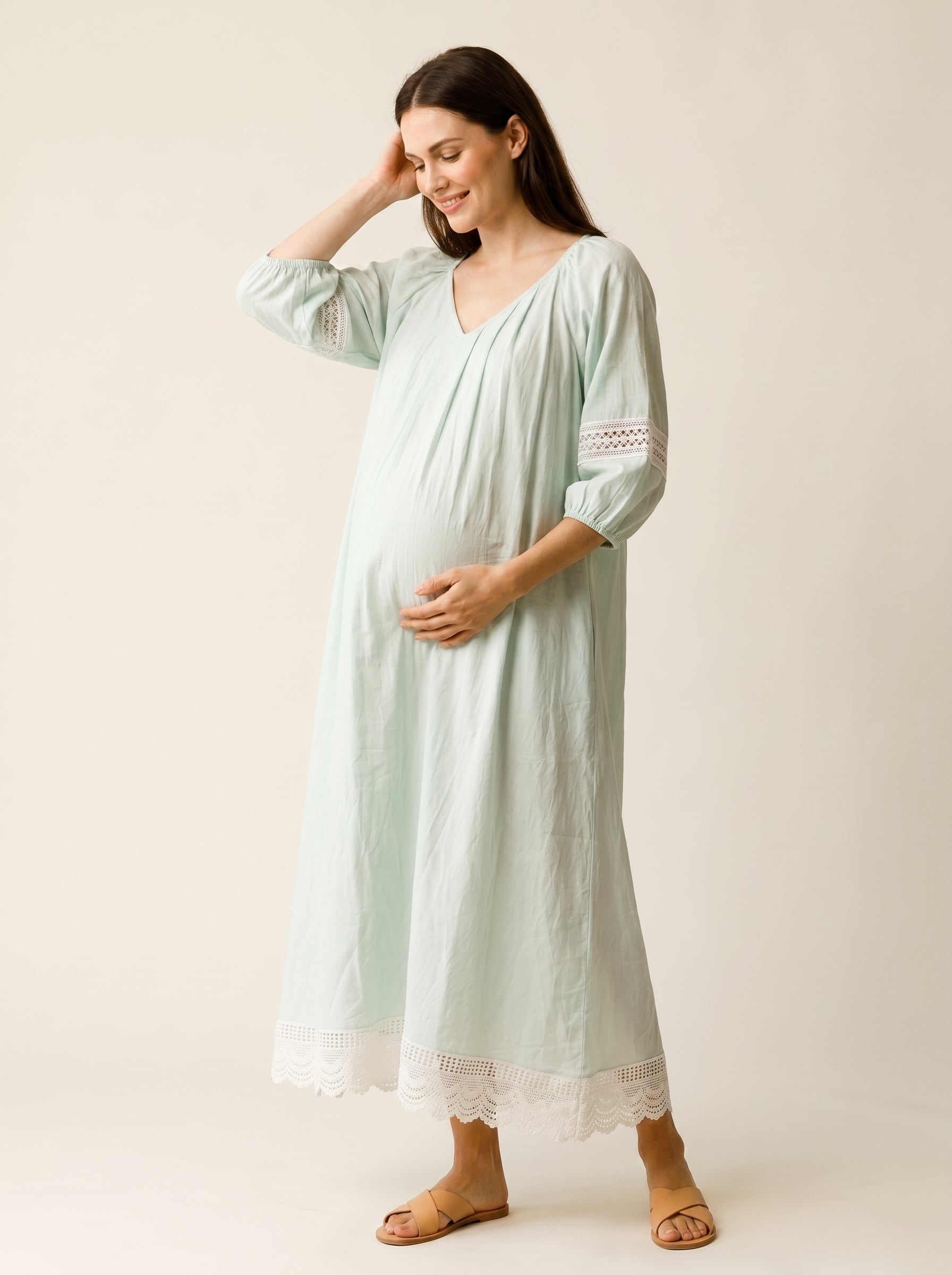 ICE BLUE MATERNITY LOUNGE DRESS
