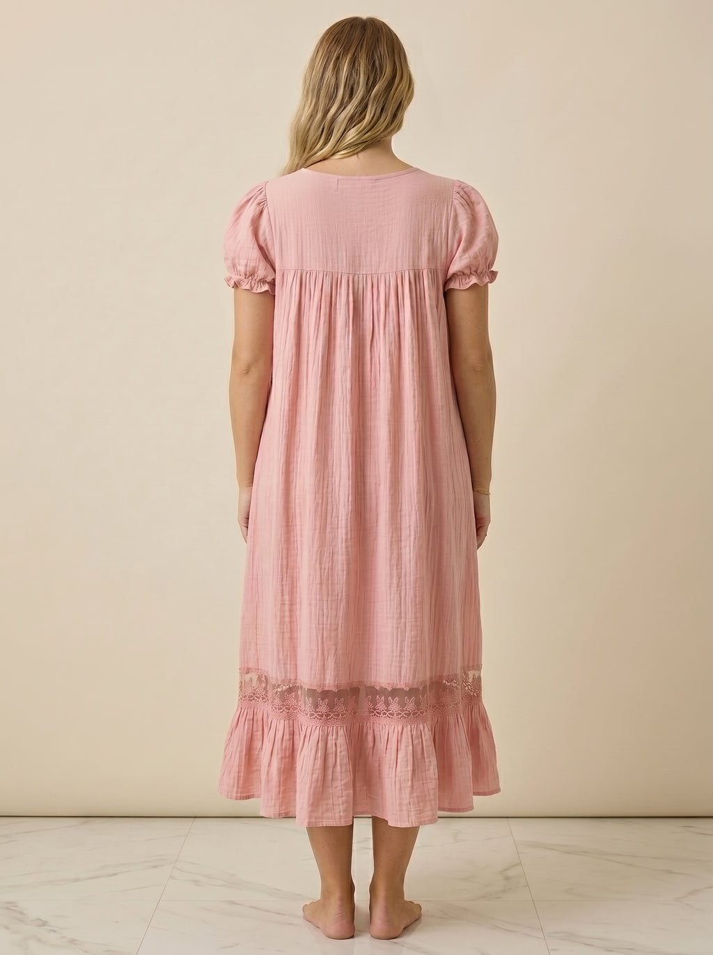 choco pink french vintage maternity lounge dress
