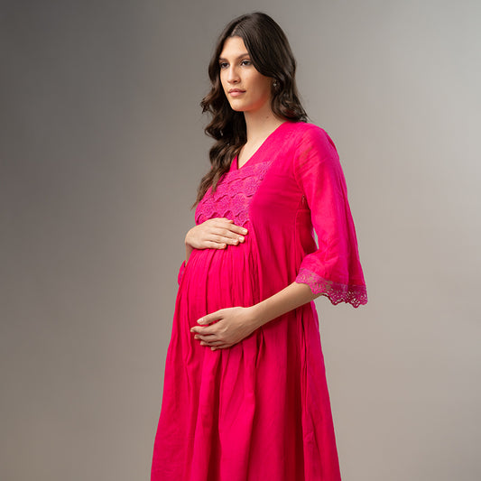 Hot Pink Maternity Dress