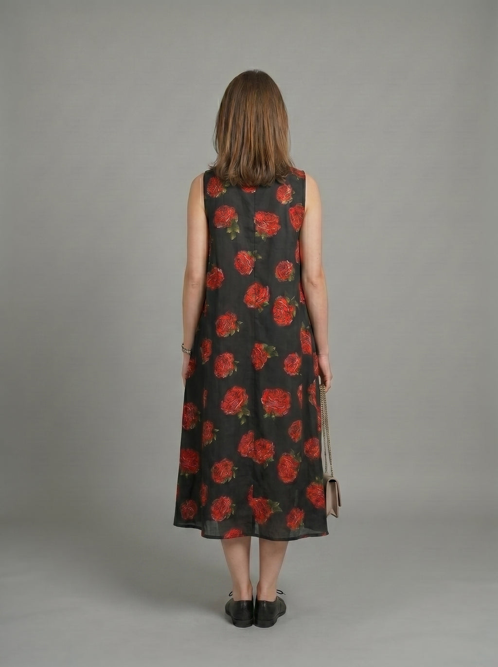 Tuscan rose asymmetric maxi dress