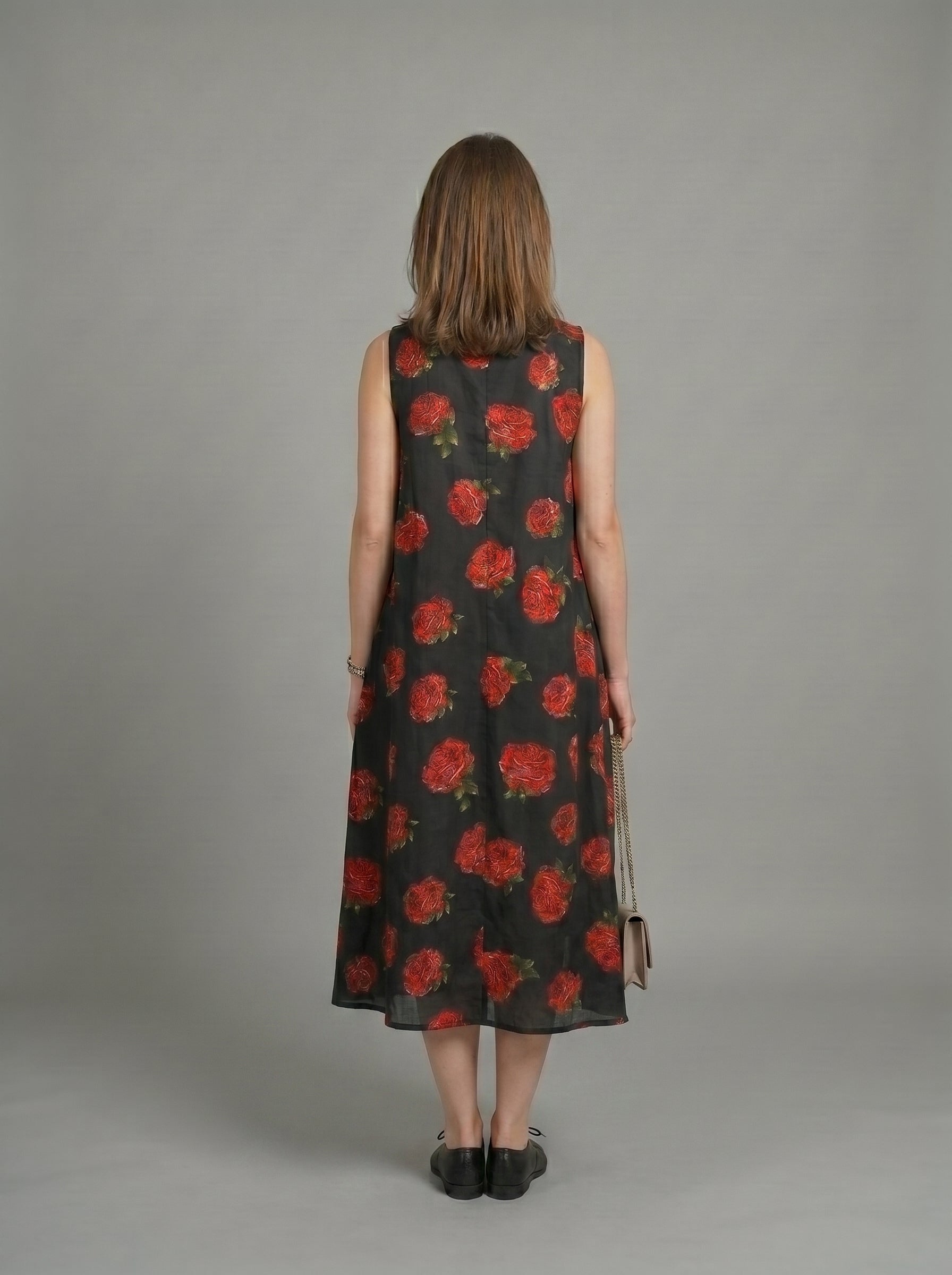 Tuscan rose asymmetric maxi dress