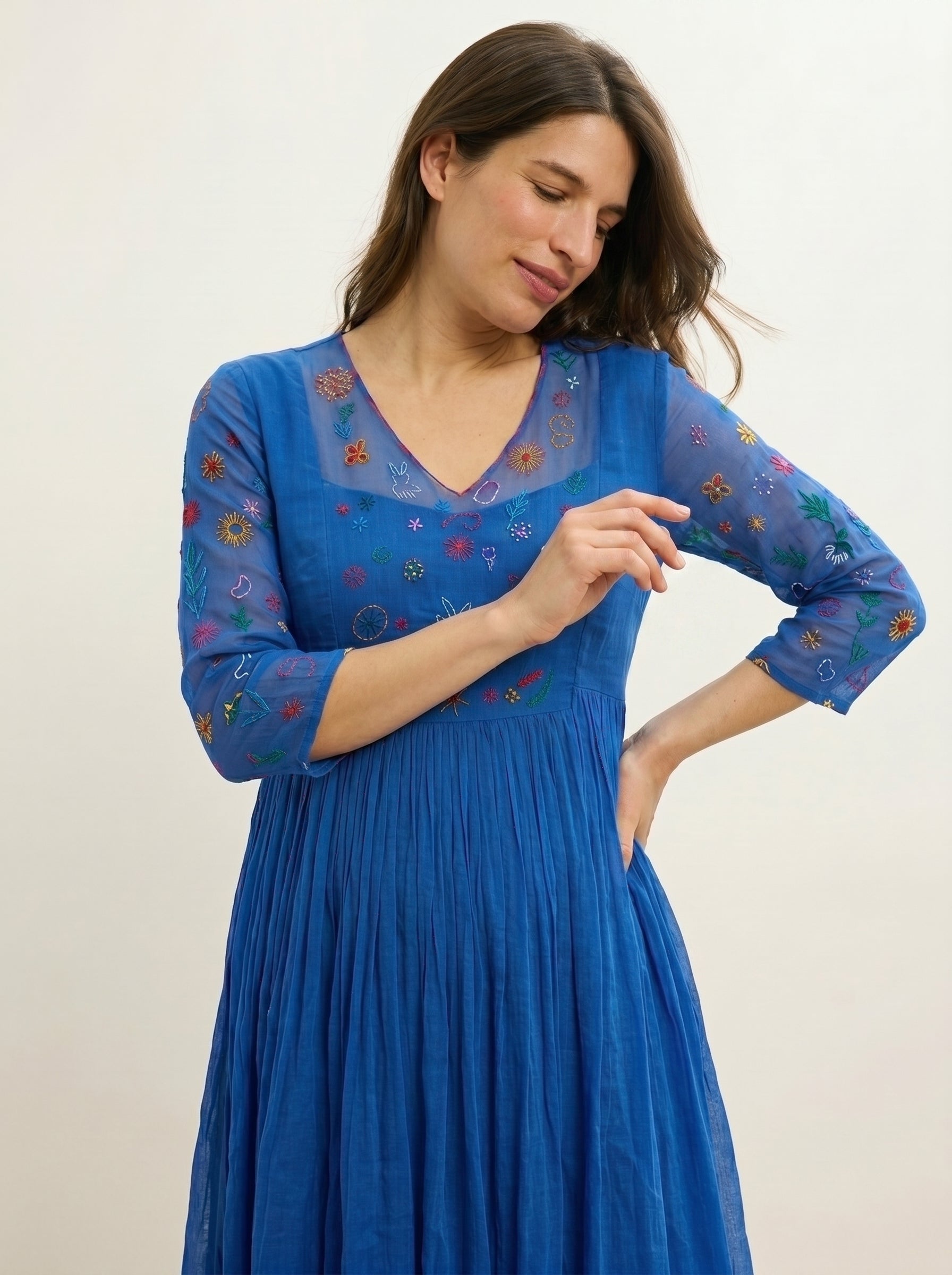 Baby doodles cobalt dress