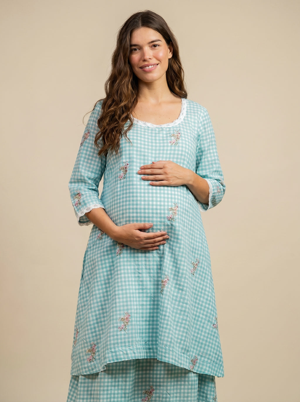 Organic Mul Eyes Blue Printed Layered Dress
