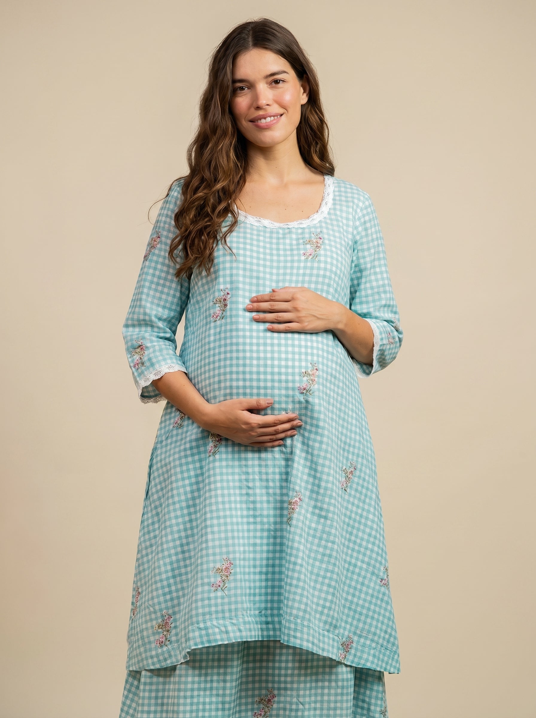 Organic Mul Eyes Blue Printed Layered Dress
