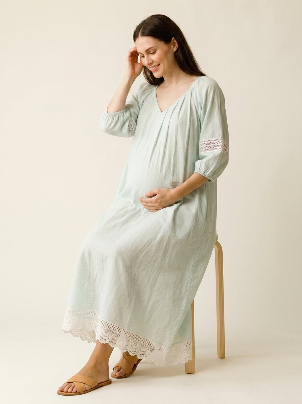 ICE BLUE MATERNITY LOUNGE DRESS