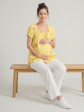 Daffodil Yellow Botanical Maternity Tunic Co-Ord Set