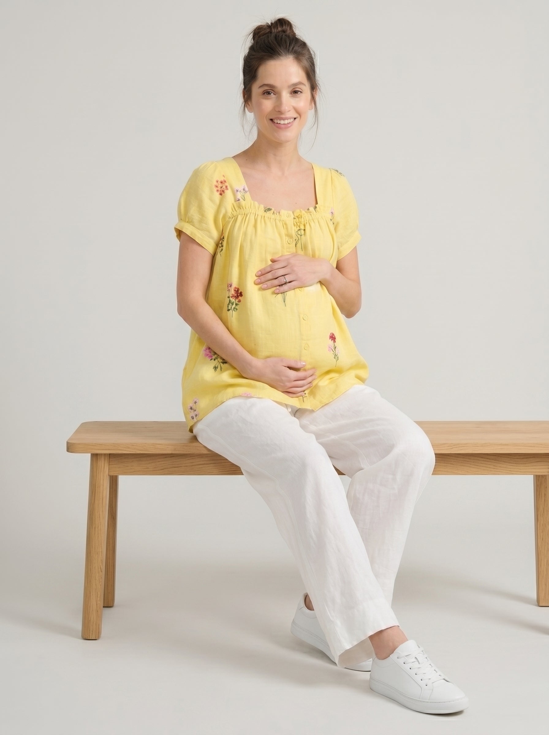 Daffodil Yellow Botanical Maternity Tunic Co-Ord Set