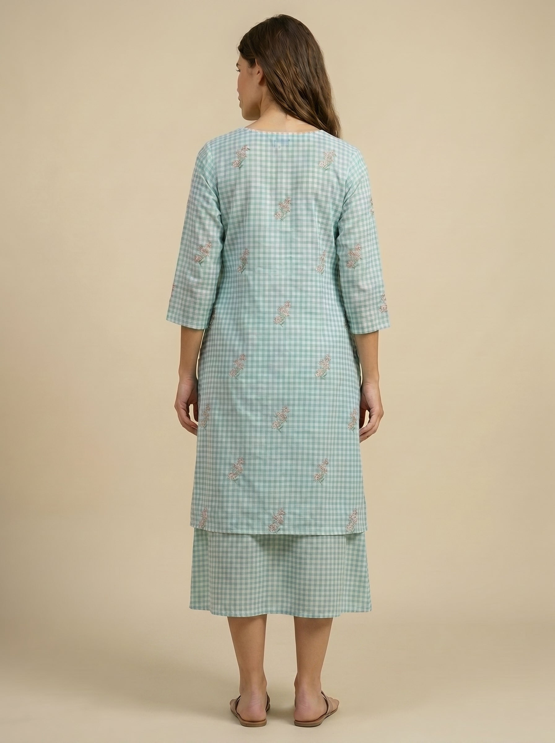 Organic Mul Eyes Blue Printed Layered Dress