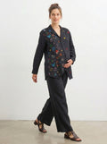 BLACK DOODLE MATERNITY CO-ORD SHIRT SET
