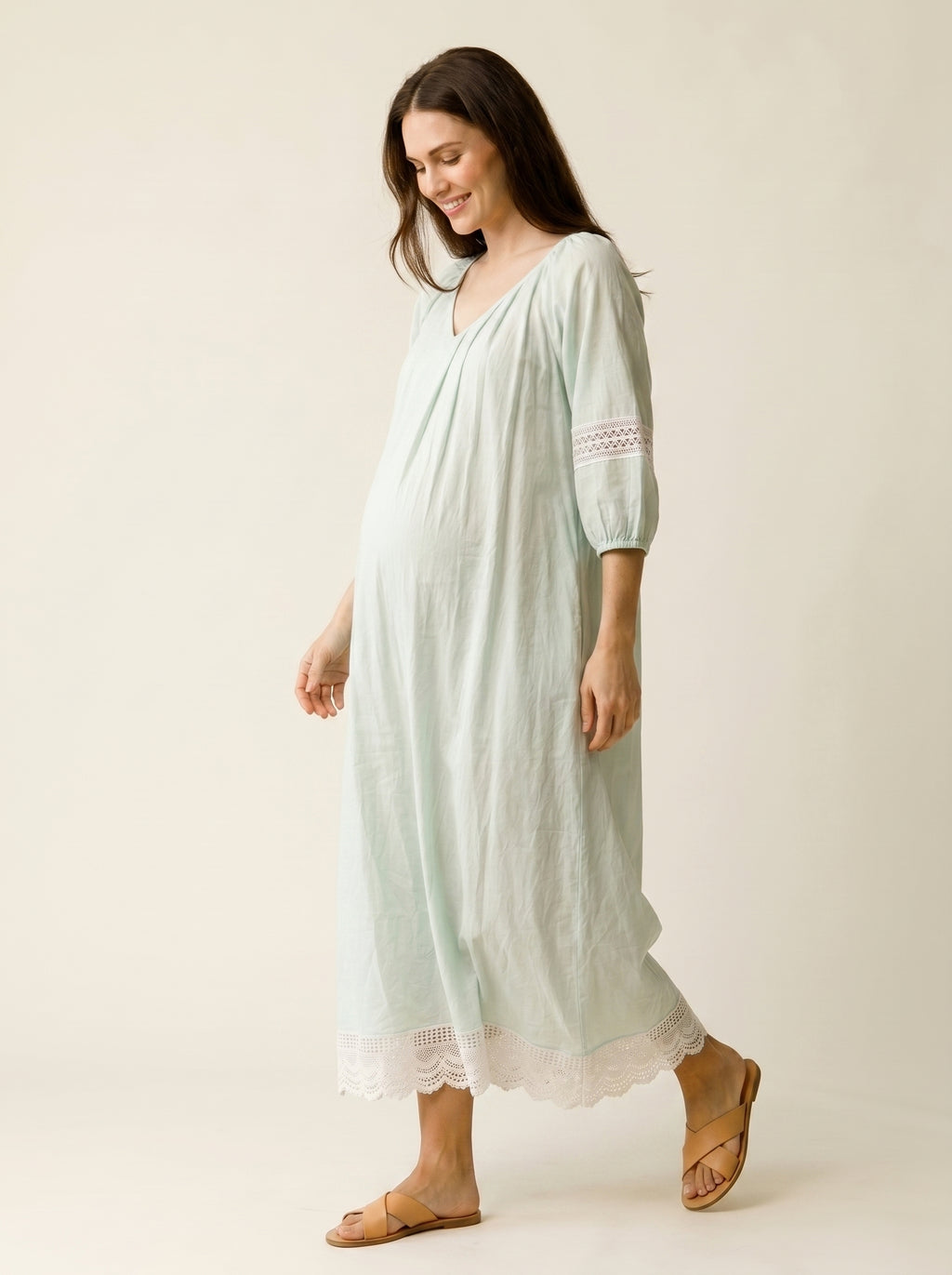 ICE BLUE MATERNITY LOUNGE DRESS
