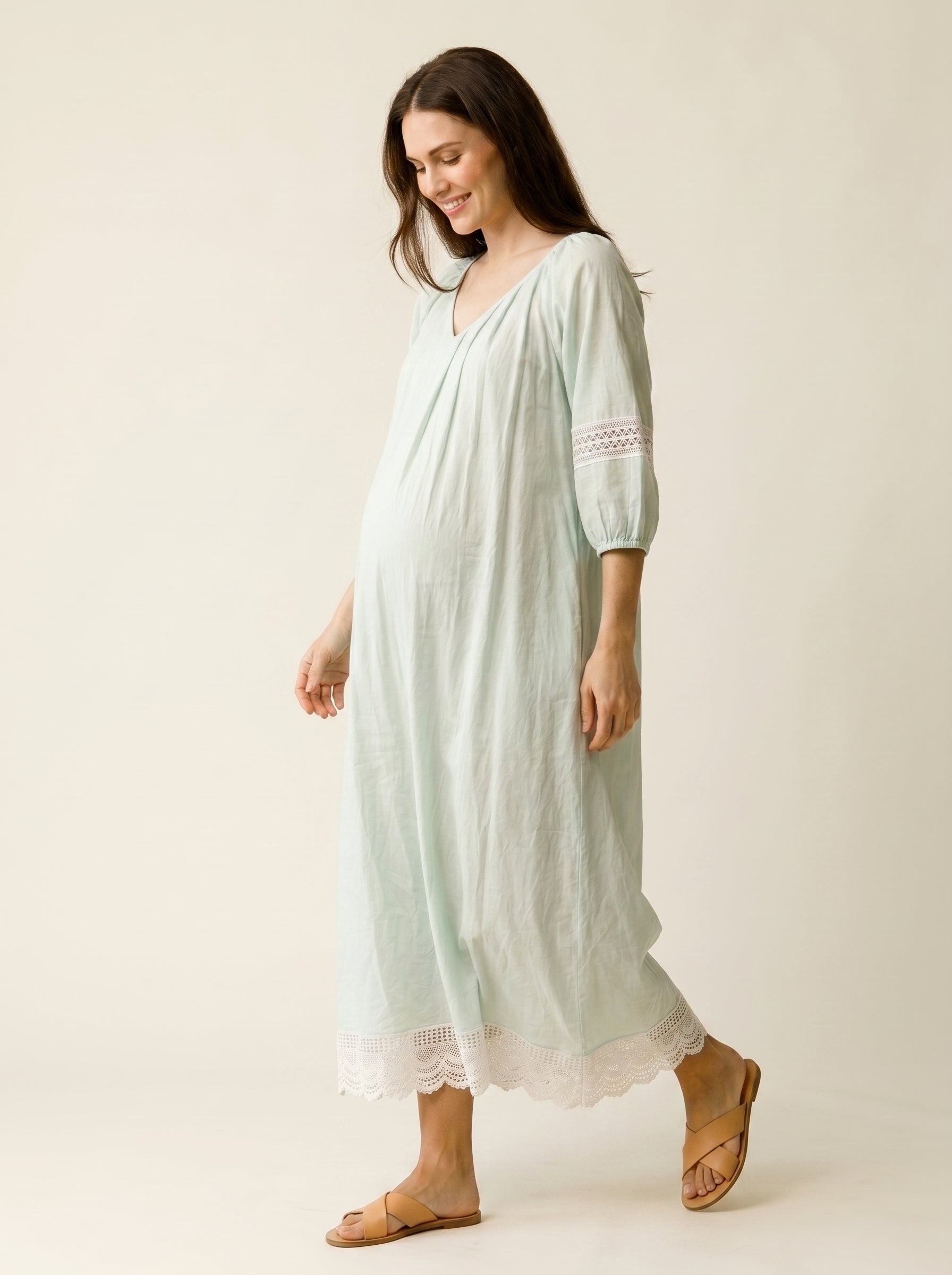 ICE BLUE MATERNITY LOUNGE DRESS