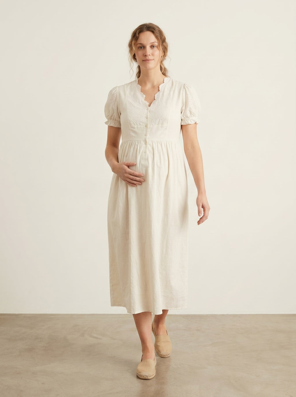 SNOW WHITE EYE LET MATERNITY LOUNGE DRESS