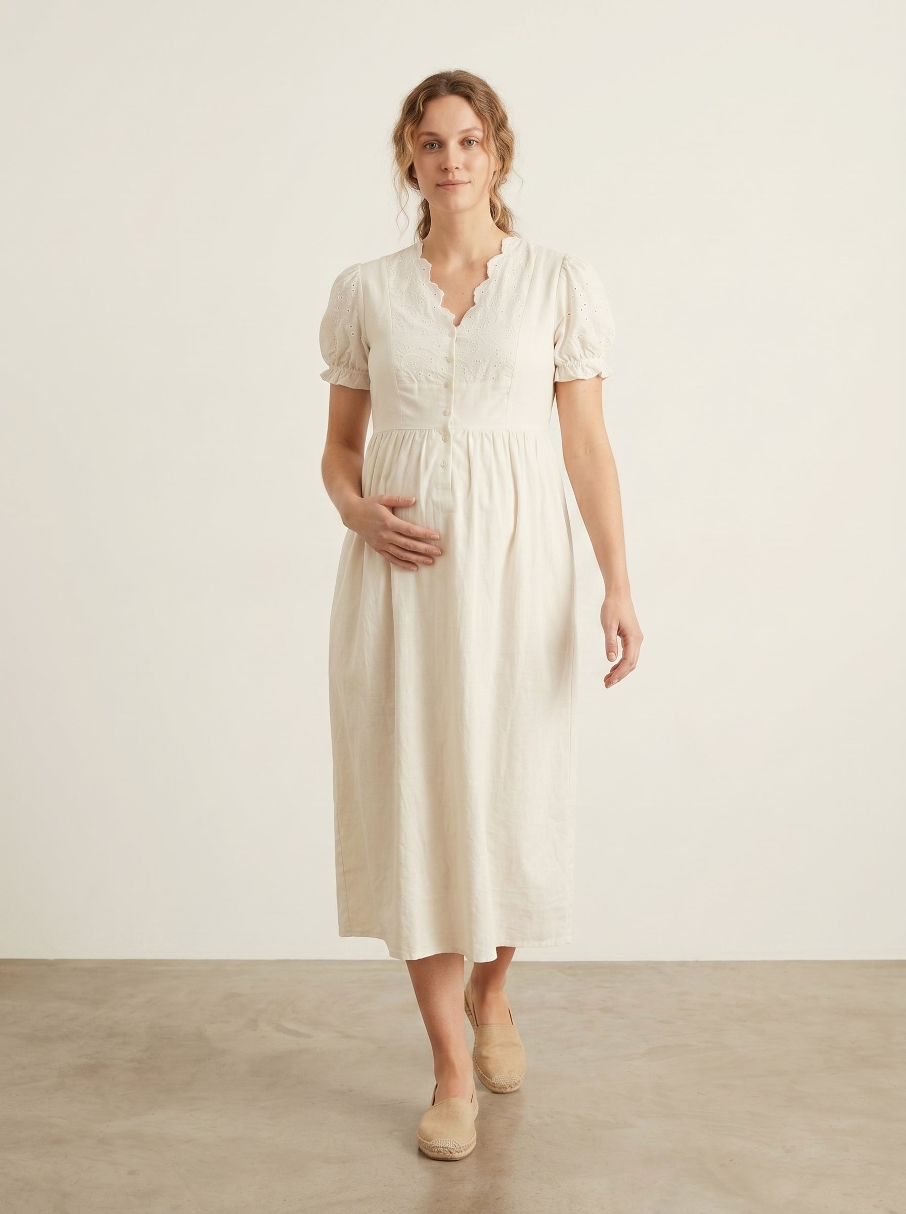 SNOW WHITE EYE LET MATERNITY LOUNGE DRESS
