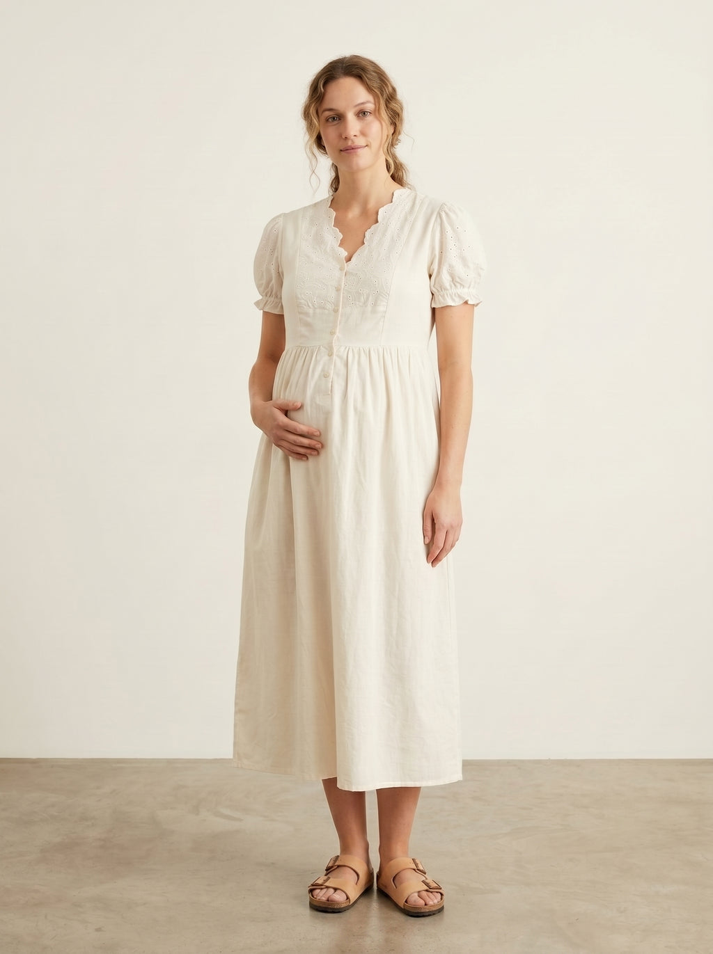 SNOW WHITE EYE LET MATERNITY LOUNGE DRESS