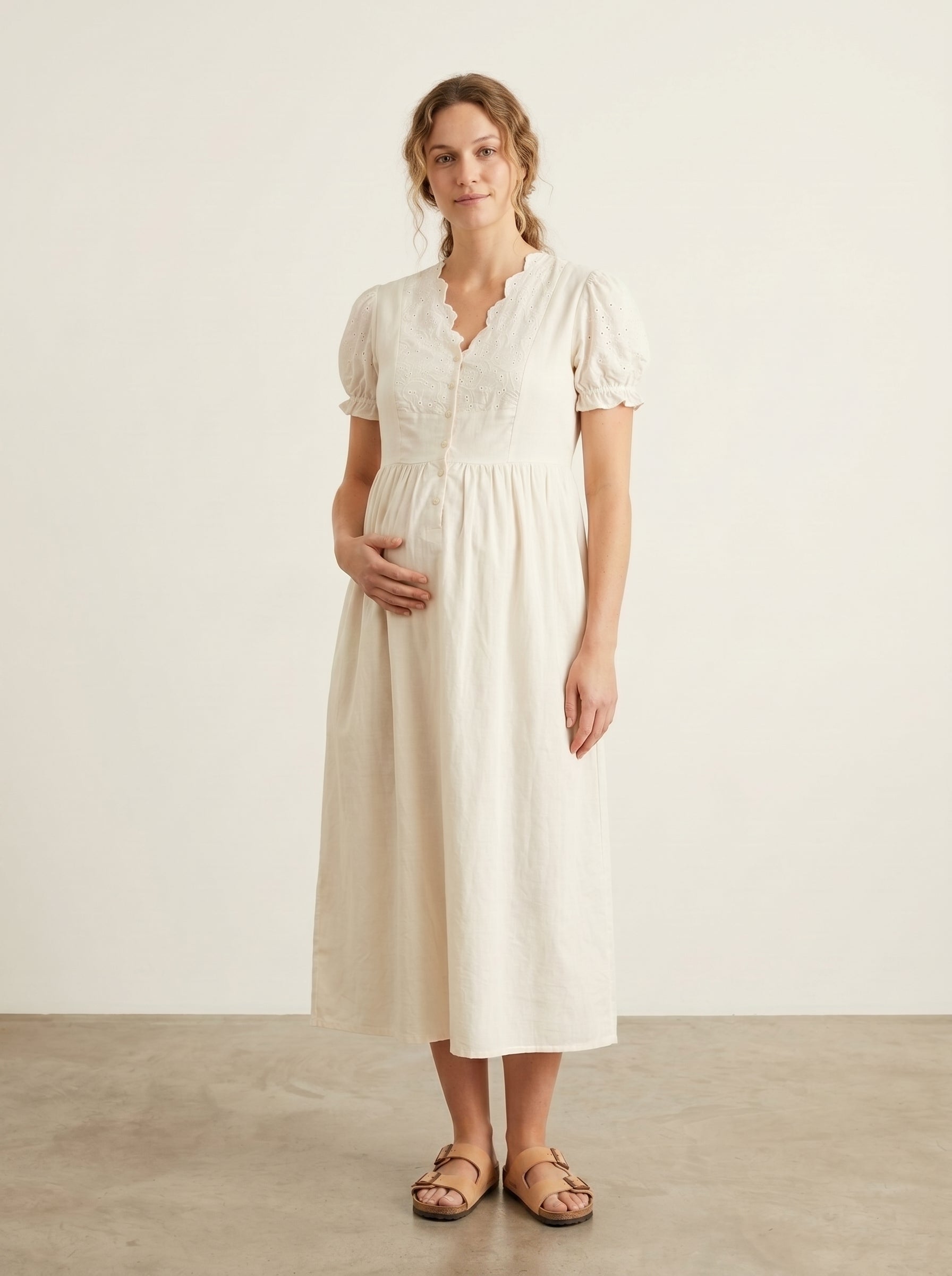 SNOW WHITE EYE LET MATERNITY LOUNGE DRESS